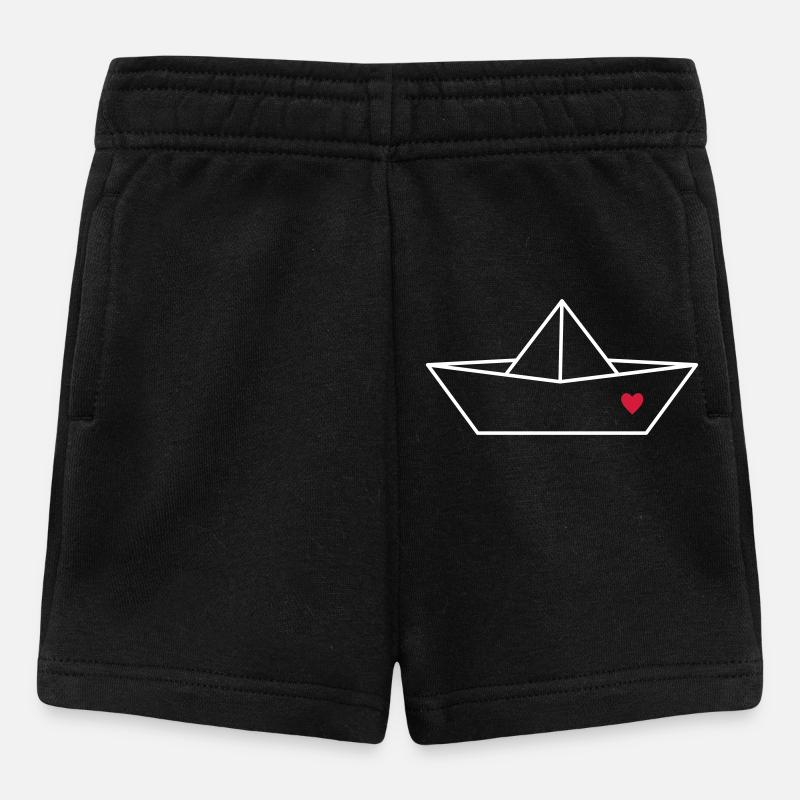 Cadeau d'amour coeur bateau bateau en papier bateau - Short Bébé - noir