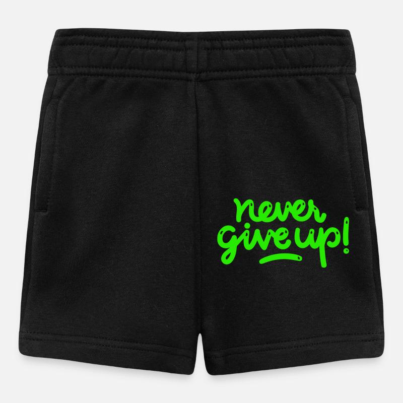 Never Give Up - Short Bébé - noir