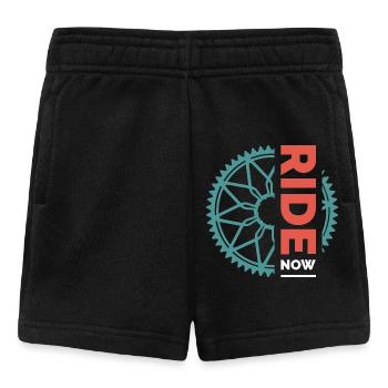 ride bike team club club logo symbol sprocket - Baby Shorts - black - Front