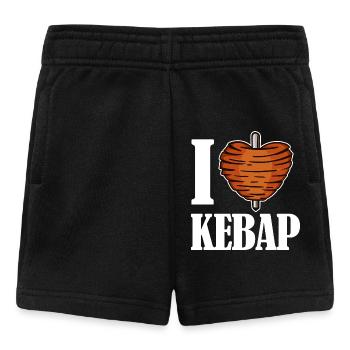 J'aime le coeur kebab kebab kebab disant drôle - Short Bébé - noir - Devant
