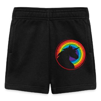 Unicorn Colorful Rainbow Design - Baby Shorts - black - Front