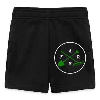 Farm with tools - Bauernhof mit Werkzeugen - Baby Shorts - Schwarz - Vorne