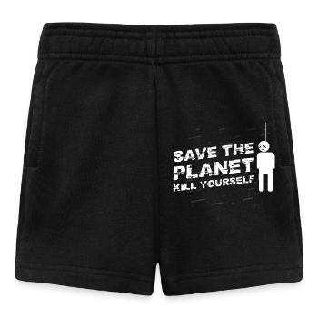 Save The Planet Kill Yourself TShirt Hangman - Baby Shorts - Schwarz - Vorne