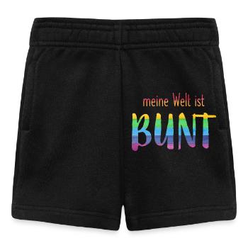 Meine Welt ist bunt - Regenbogen -fröhlich - Baby Shorts - Schwarz - Vorne