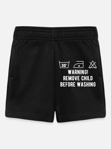 Instruction de lavage drôle - Short Bébé - noir