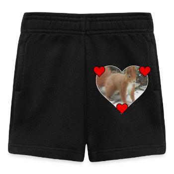 Eichhörnchen Squirrel Liebe Love Herz - Baby Shorts - Schwarz - Vorne