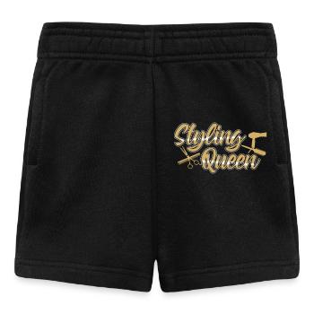 Styling Queen | Friseurin Geschenkidee Friseur - Baby Shorts - Schwarz - Vorne