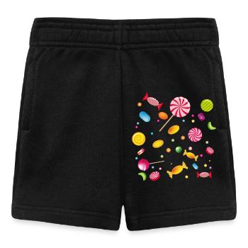 Eine Menge Süßigkeiten,Bonbons,Lollis und Kaugummi - Baby Shorts - Schwarz - Vorne