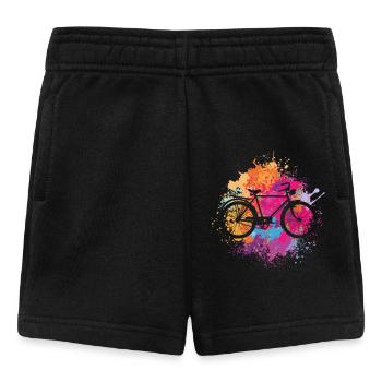 Vintage Fahrrad mit Farbklecksen - Baby Shorts - Schwarz - Vorne