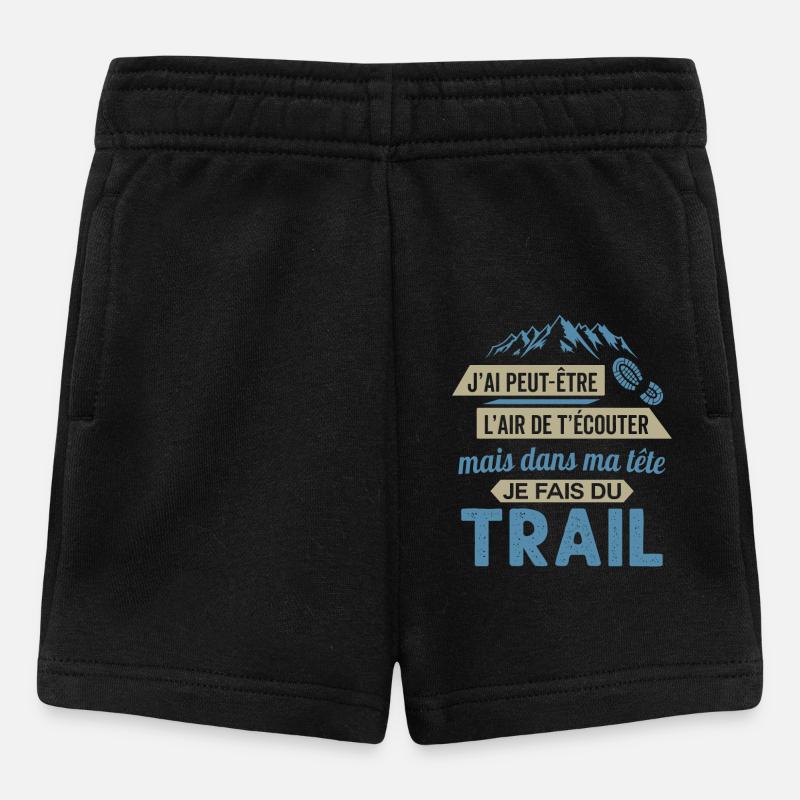 je fais du trail running - Short Bébé - noir