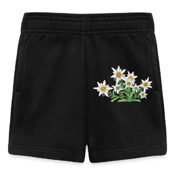 Das Edelweiss, Blume der Alpen, Blume der Schweiz - Baby Shorts - Schwarz - Vorne