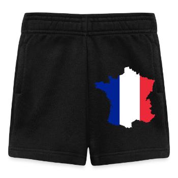 Frankreich Kartenflagge ✅ Frankreich Kartenflagge ✔ - Baby Shorts - Schwarz - Vorne