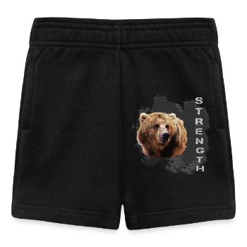 strength, charakter, kodiak bär - Baby Shorts - Schwarz - Vorne