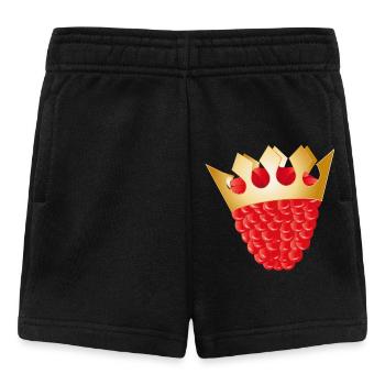 saftige rote Himbeere mit goldener Krone - Baby Shorts - Schwarz - Vorne