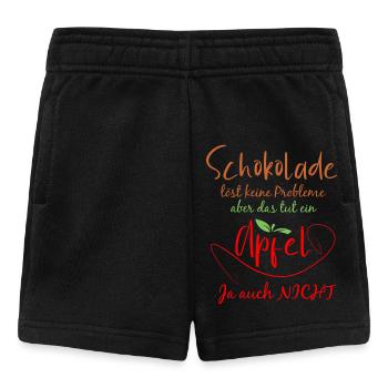Schokolade und Apfel Motiv mit Humor - Baby Shorts - Schwarz - Vorne