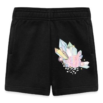 irisierende Kristalle mit Elfen Flügel und Rose - Baby Shorts - Schwarz - Vorne
