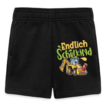 Endlich Schulkind Bagger - Baby Shorts - Schwarz - Vorne
