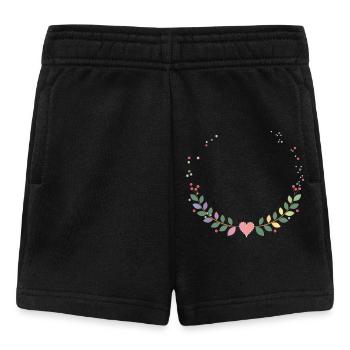 zarter Rahmen aus bunten Zweigen und Herz - Baby Shorts - Schwarz - Vorne
