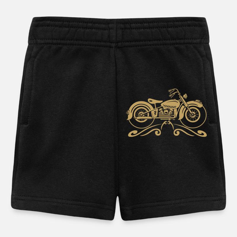 Moto vintage avec filigrane - Short Bébé - noir