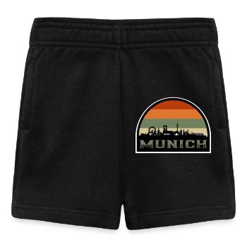 München Deutschland Skyline Souvenir Deutsche Flagge Reisen - Baby Shorts - Schwarz - Vorne