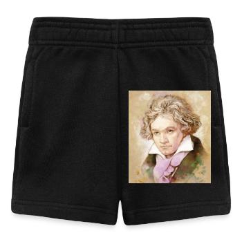 Ludwig van Beethoven im Aquarell Stil - Baby Shorts - Schwarz - Vorne