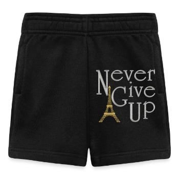 NEVER GIVE UP Silver Tower Eiffel Gold - Baby Shorts - black - Front