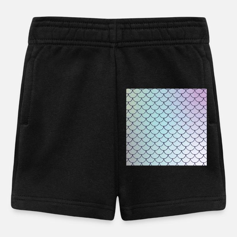 Motif d’écailles de poisson aquarelle - Short Bébé - noir