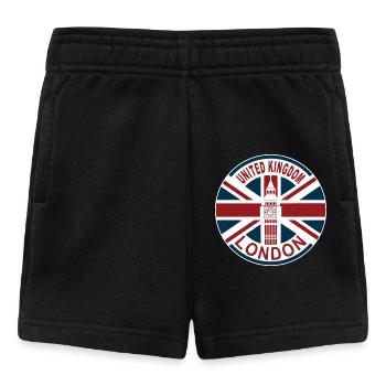 London United Kingdom UK Union Jack British Flag - Baby Shorts - black - Front