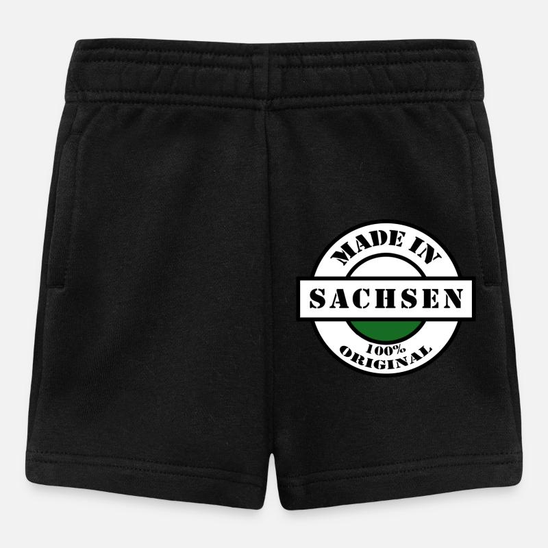 MADE IN SACHSEN Dresden Leipzig Geboren Geschenk - Baby Shorts - Schwarz