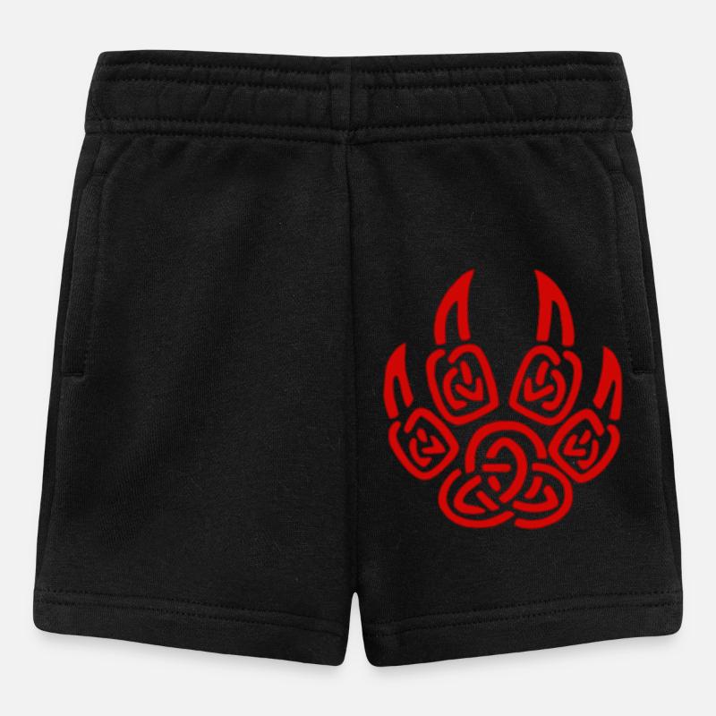 Griffes rouges de loup viking - Short Bébé - noir