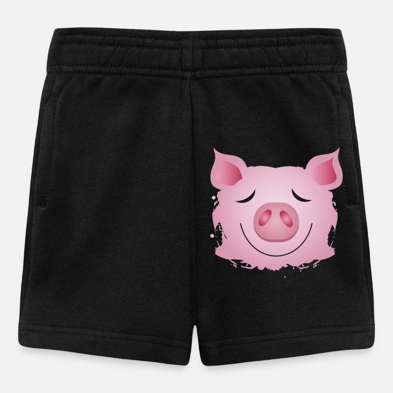 Kopf eines Schweins - Glücksschwein Graffiti - Baby Shorts - Schwarz