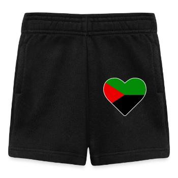 Coeur rouge vert noir couleur drapeau Martinique - Short Bébé - noir - Devant