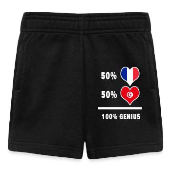 France et Tunisie 100% brillant / cadeau - Short Bébé - noir - Devant