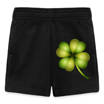 trèfle à quatre feuilles dans des tons verts brillants - Short Bébé - noir - Devant