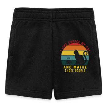 I Like Coffee Cats & Maybe 3 People Cat Coffee - Baby Shorts - black - Front