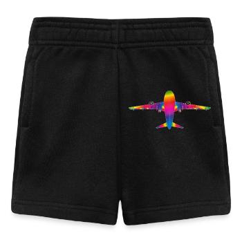 Avion aux couleurs de l’arc-en-ciel - Short Bébé - noir - Devant