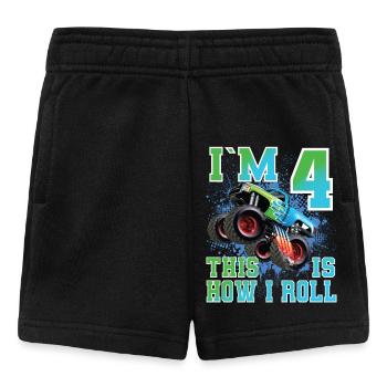 4 ans de monster-truck - Short Bébé - noir - Devant