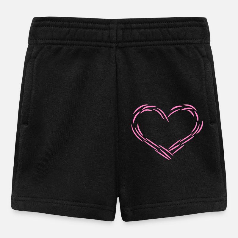 Coeur Rose - Short Bébé - noir