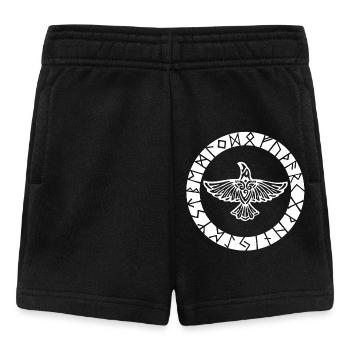 Weißer Wikinger Rabe - Baby Shorts - Schwarz - Vorne