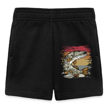 Brochets de pêche rétro - Short Bébé - noir - Devant