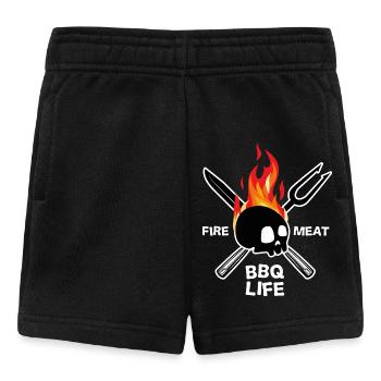 Barbecue BBQ Life Skull Gift Kitchen - Baby Shorts - black - Front