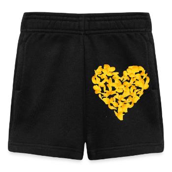 mit ganz viel Liebe ein Herz aus Kartoffel Chips - Baby Shorts - Schwarz - Vorne