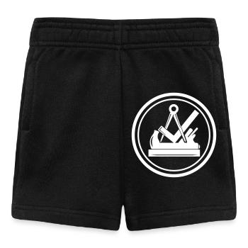 Traditional round carpenter's guild coat of arms - Baby Shorts - black - Front