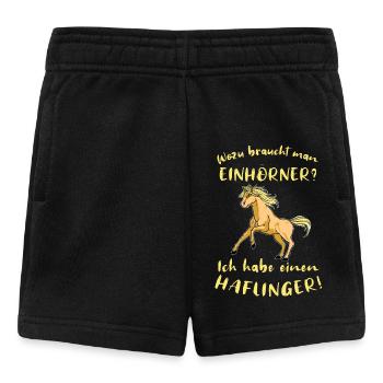 Haflingermotiv Pferde Haflinger Geschenkidee - Baby Shorts - Schwarz - Vorne