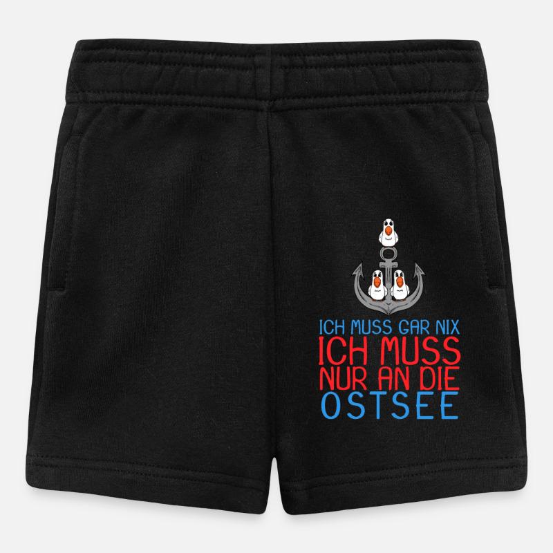 Ostsee Anker Möwe Geschenk - Baby Shorts - Schwarz