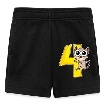 4 Jahre - Tarsier Koboldmaki - 4. Geburtstag - Baby Shorts - Schwarz - Vorne