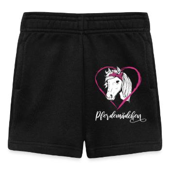 Pferdemädchen Pferde Herz Geschenkidee - Baby Shorts - Schwarz - Vorne