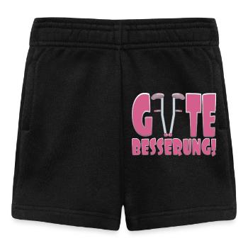 Gute Besserung Krücken Gehhilfen KRANK GENESUNG - Baby Shorts - Schwarz - Vorne