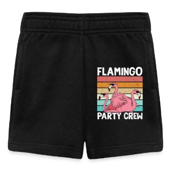 Flamingo Birthday Flamingo Party Crew - Baby Shorts - black - Front