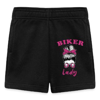 Biker Lady Motorrad Bikerin - Baby Shorts - Schwarz - Vorne
